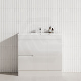 2-Drawer 2-Door Narrow 900mm Freestanding Bathroom Vanity Kickboard Multi-Colour Cabinet Only
