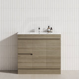 2-Drawer 2-Door Narrow 900mm Freestanding Bathroom Vanity Kickboard Multi-Colour Cabinet Only
