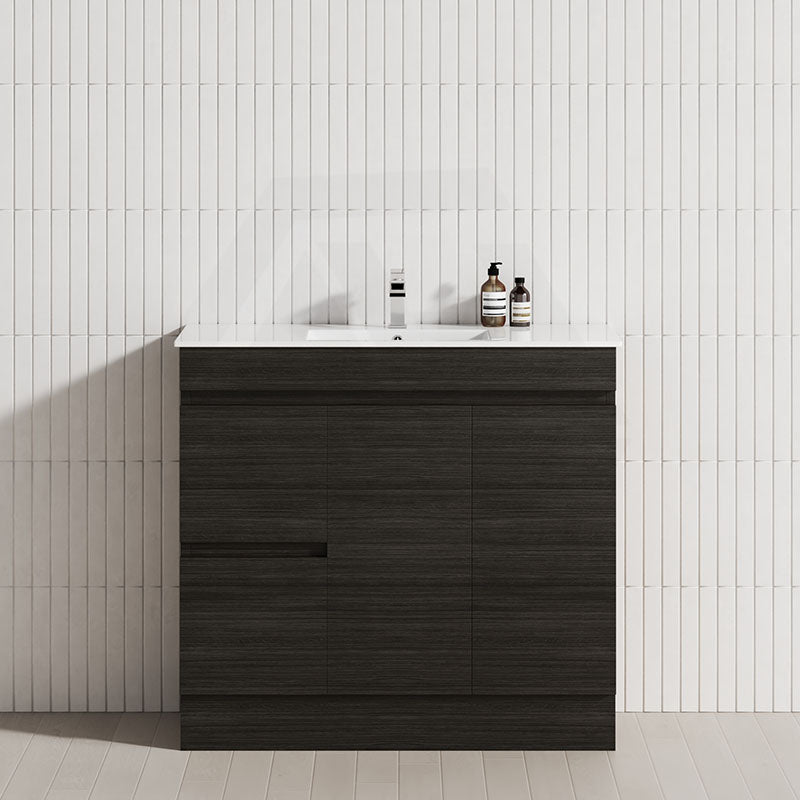 2-Drawer 2-Door Narrow 900mm Freestanding Bathroom Vanity Kickboard Multi-Colour Cabinet Only