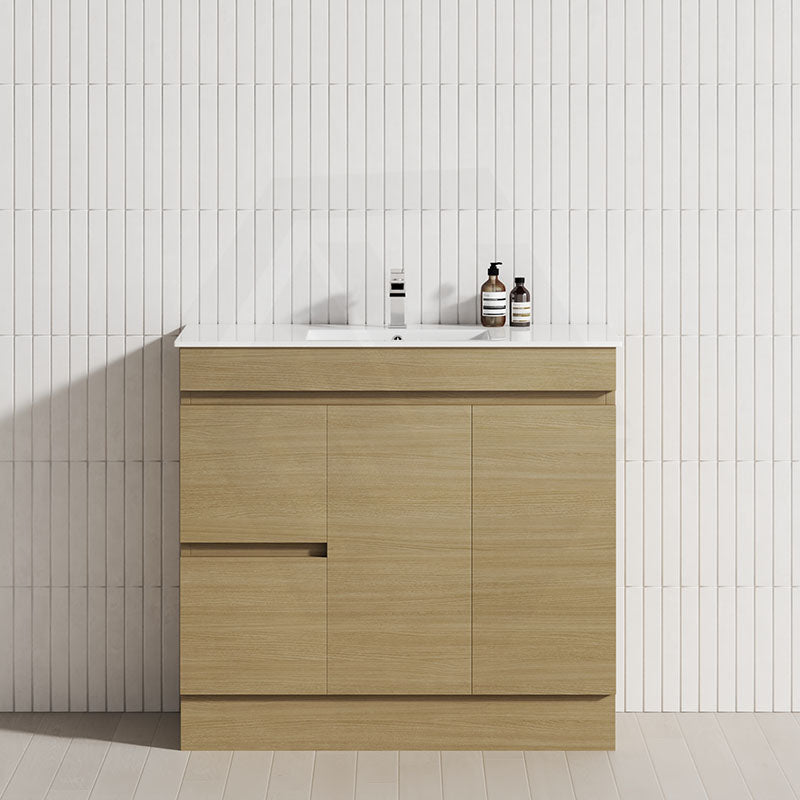 2-Drawer 2-Door Narrow 900mm Freestanding Bathroom Vanity Kickboard Multi-Colour Cabinet Only
