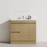 2-Drawer 2-Door Narrow 900mm Freestanding Bathroom Vanity Kickboard Multi-Colour Cabinet Only