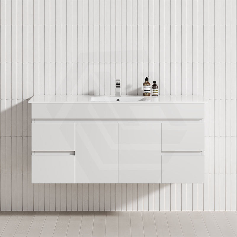 4-Drawer 2-Door 1200/1500/1800mm Wall Hung Bathroom Floating Vanity Multi-Colour Cabinet Only