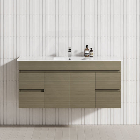 4-Drawer 2-Door 1200/1500/1800mm Wall Hung Bathroom Floating Vanity Multi-Colour Cabinet Only