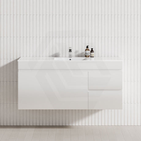 2-Drawer, 1-Door 750/900/1200mm Wall Hung Bathroom Floating Vanity Single Bowl Multi-Colour Cabinet Only