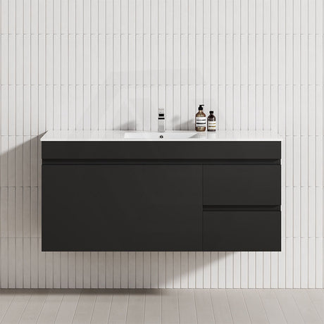 2-Drawer, 1-Door 750/900/1200mm Wall Hung Bathroom Floating Vanity Single Bowl Multi-Colour Cabinet Only