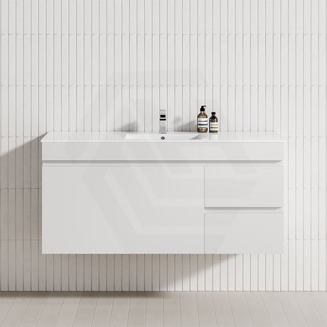 2-Drawer, 1-Door 750/900/1200mm Wall Hung Bathroom Floating Vanity Single Bowl Multi-Colour Cabinet Only