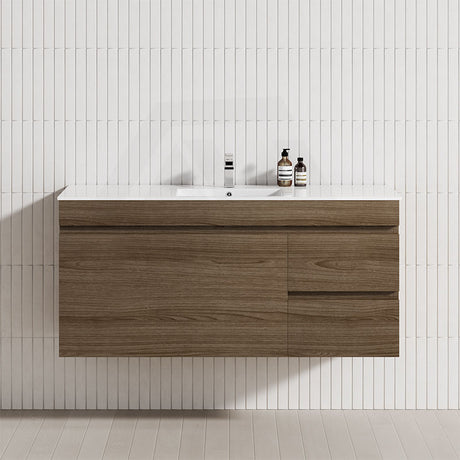 2-Drawer, 1-Door 750/900/1200mm Wall Hung Bathroom Floating Vanity Single Bowl Multi-Colour Cabinet Only