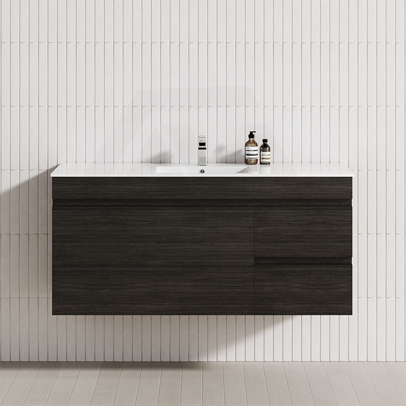 MCH 1200mm Shannon Oak Wall Hung Vanity with Right Side Drawers