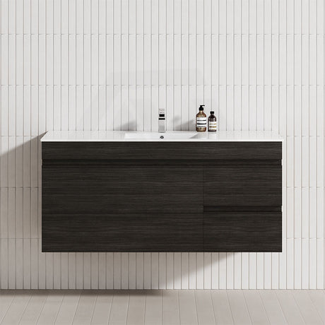 2-Drawer, 1-Door 750/900/1200mm Wall Hung Bathroom Floating Vanity Single Bowl Multi-Colour Cabinet Only