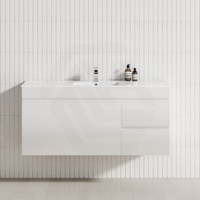 2-Drawer, 1-Door 750/900/1200mm Wall Hung Bathroom Floating Vanity Single Bowl Multi-Colour Cabinet Only