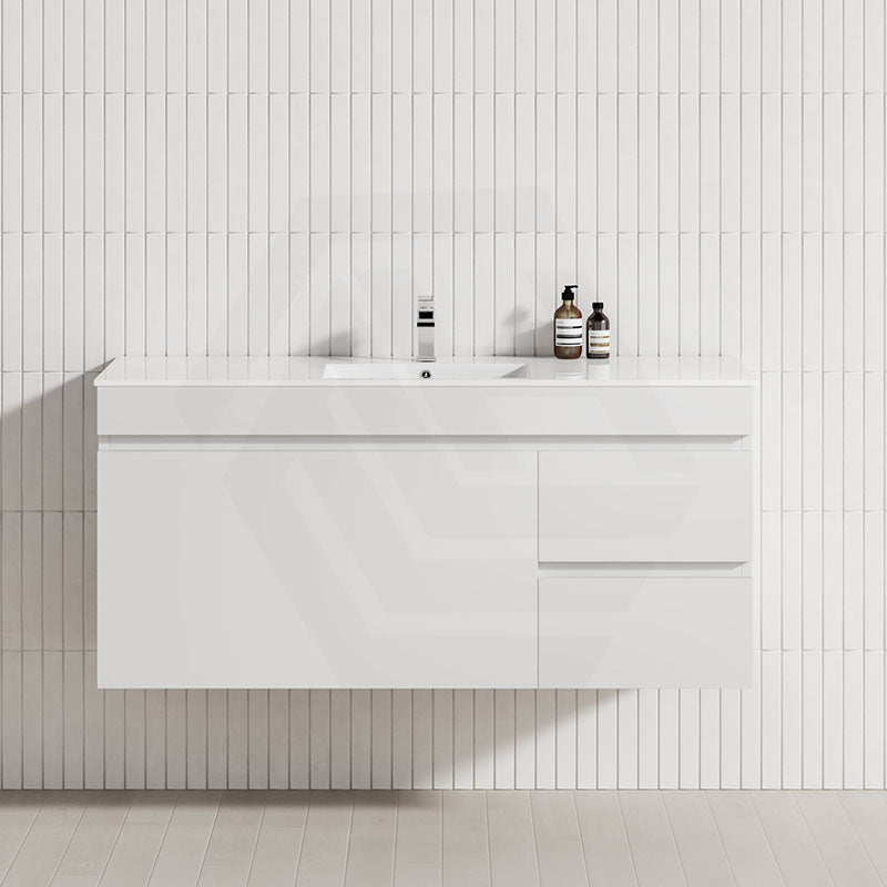 2-Drawer, 1-Door 750/900/1200mm Wall Hung Bathroom Floating Vanity Single Bowl Multi-Colour Cabinet Only