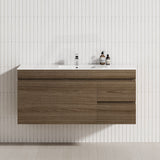 2-Drawer, 1-Door 750/900/1200mm Wall Hung Bathroom Floating Vanity Single Bowl Multi-Colour Cabinet Only