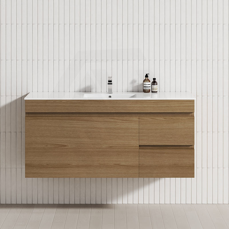 2-Drawer, 1-Door 750/900/1200mm Wall Hung Bathroom Floating Vanity Single Bowl Multi-Colour Cabinet Only