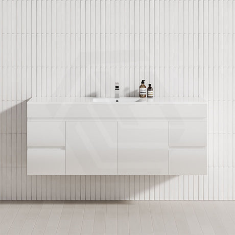 4-Drawer 2-Door 1200/1500/1800mm Wall Hung Bathroom Floating Vanity Multi-Colour Cabinet Only
