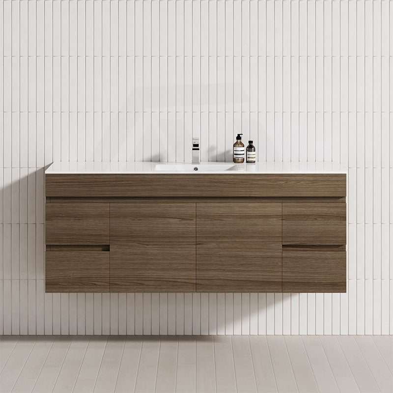 Elegant Notaio Walnut 1500mm bathroom vanity with 4 drawers and 2 doors