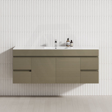 4-Drawer 2-Door 1200/1500/1800mm Wall Hung Bathroom Floating Vanity Multi-Colour Cabinet Only