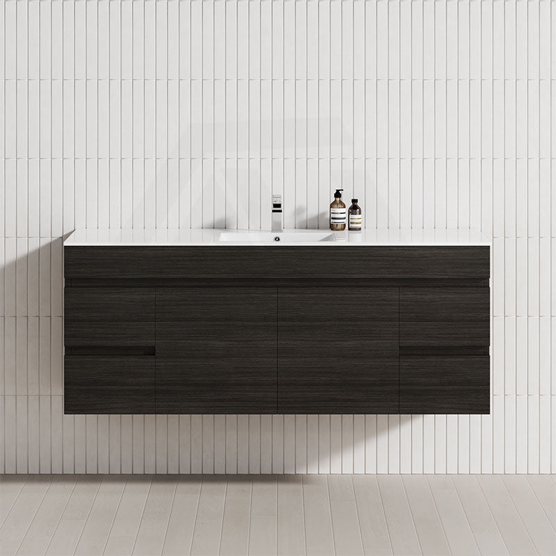 1500mm Shannon Oak floating vanity cabinet with four drawers and two doors 