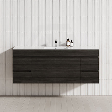 4-Drawer 2-Door 1200/1500/1800mm Wall Hung Bathroom Floating Vanity Multi-Colour Cabinet Only