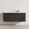 1500mm wall-hung bathroom vanity in Truffle Lini, equipped with 4 drawers and 2 doors