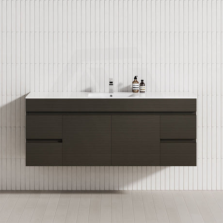 4-Drawer 2-Door 1200/1500/1800mm Wall Hung Bathroom Floating Vanity Multi-Colour Cabinet Only