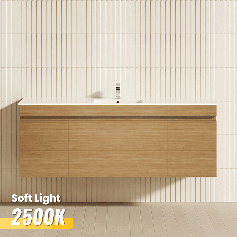 4-Door 1500mm Wall Hung Bathroom Floating Vanity Double Bowls Multi-Colour Cabinet Only
