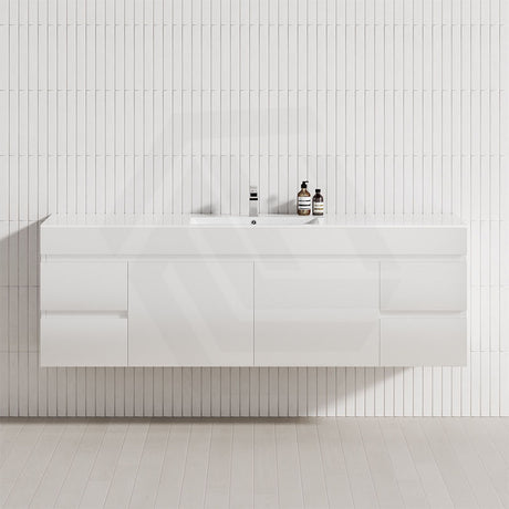 4-Drawer 2-Door 1200/1500/1800mm Wall Hung Bathroom Floating Vanity Multi-Colour Cabinet Only