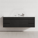 MCH 1800mm Matt Black Wall Hung Vanity