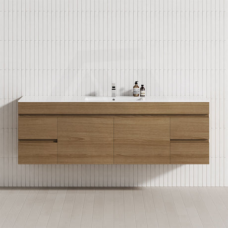 4-Drawer 2-Door 1200/1500/1800mm Wall Hung Bathroom Floating Vanity Multi-Colour Cabinet Only