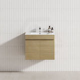 2-door wall-hung floating vanity, Tuross Oak, perfect for modern bathroom