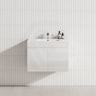 Gloss White 2-door, 600mm wall-hung floating vanity with a single bowl