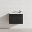 Matt Black 750mm 2-door wall-hung floating vanity with single bowl
