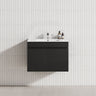 Matt Black 750mm 2-door wall-hung floating vanity with single bowl
