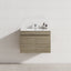 A 750mm wall-hung bathroom vanity in Maison Oak