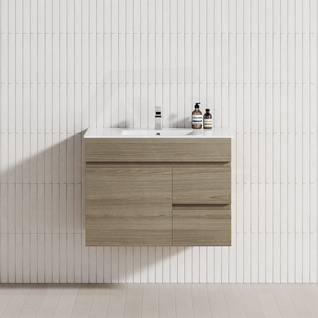 2-Drawer, 1-Door 750/900/1200mm Wall Hung Bathroom Floating Vanity Single Bowl Multi-Colour Cabinet Only