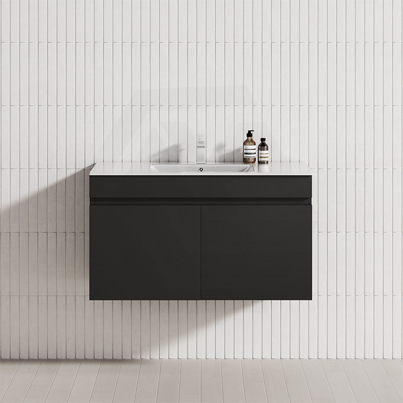 MCH 900mm Matt Black Wall Hung Vanity