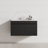 MCH 900mm Matt Black Wall Hung Vanity