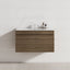 Notaio Walnut 900mm 2-door wall-hung floating vanity with single bowl