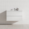 900mm Wall Hung Bathroom Floating Vanity Single Bowl Gloss White Cabinet Only