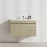 MCH 900mm Gesso Lini Wall Hung Vanity with Right Side Drawers