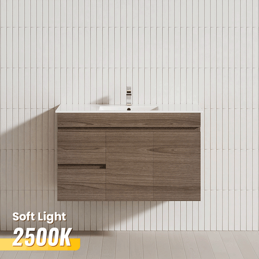 2-Drawer, 2-Door 900/1200mm Wall Hung Bathroom Floating Vanity Single Bowl Multi-Colour Cabinet Only
