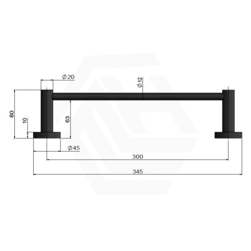 Meir 300mm Round Hand Towel Rail Variant Colour Available