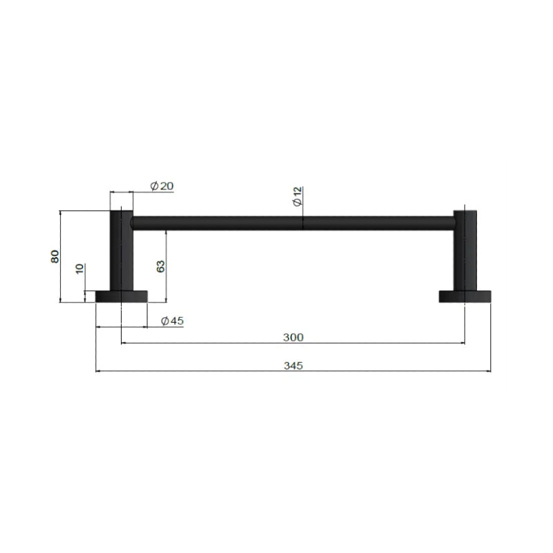 Meir 300mm Round Hand Towel Rail Variant Colour Available
