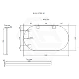 1200x700mm Oval Framed Bathroom Mirror Wall Mounted Vertical or Horizontal