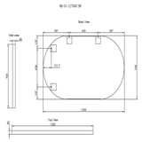 1200/700Mm Bathroom Black Framed Oval Mirror Wall Mounted Mirrors