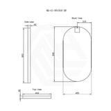 450x900mm Oval Framed Bathroom Mirror Wall Mounted