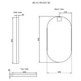 450/600/700/900/1200Mm Bathroom Black Framed Oval Mirror Wall Mounted Mirrors