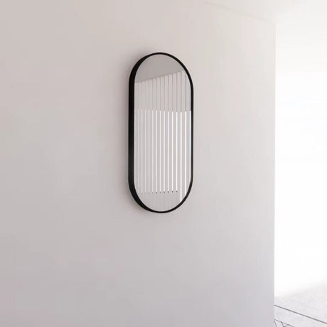 450/600/700/900/1200Mm Bathroom Black Framed Oval Mirror Wall Mounted Mirrors
