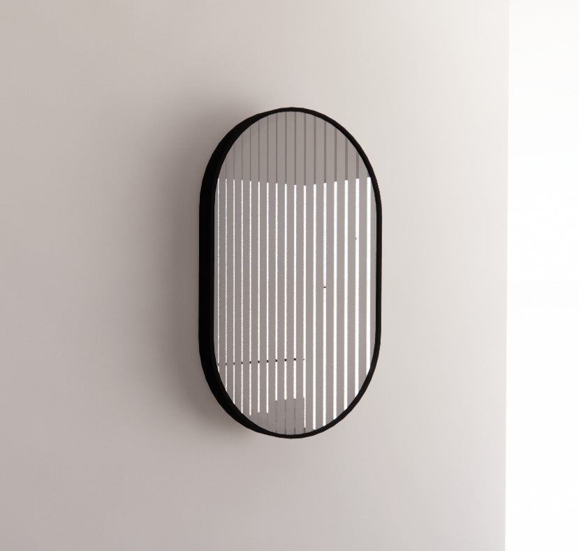 450/600/700/900/1200Mm Bathroom Black Framed Oval Mirror Wall Mounted Mirrors