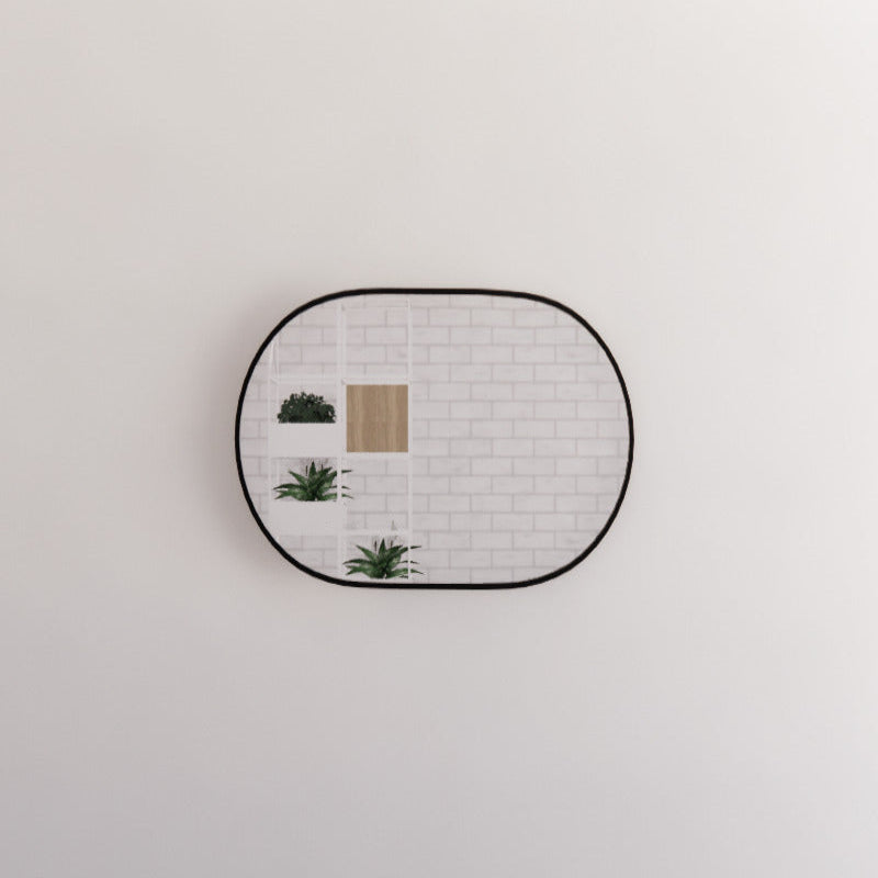 450/600/700/900/1200Mm Bathroom Black Framed Oval Mirror Wall Mounted Mirrors