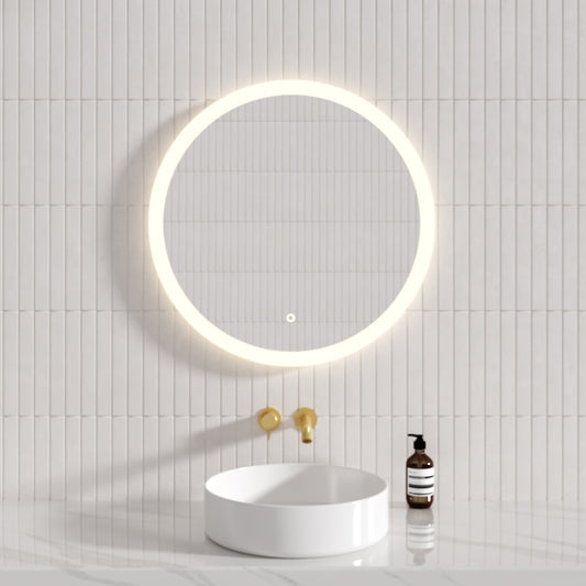 800mm Led Mirror Round Light On Rim Touch Switch